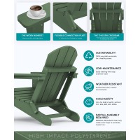 Serwall Adirondack Chair Set Of 4 For Patio Garden Outdoors Fire Pit Army