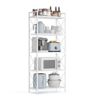 Songmics 5Tier Metal Storage Rack Shelving Unit With X Side Frames Dense Mesh 126 X 236 X 573 Inches For Entryway Kitch