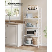 Songmics 5Tier Metal Storage Rack Shelving Unit With X Side Frames Dense Mesh 126 X 236 X 573 Inches For Entryway Kitch