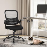 Sweetcrispy Office Computer Desk Chair Ergonomic Midback Mesh Rolling Work Swivel Task Chairs With Wheels Comfortable Lumbar