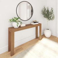 Plankbeam Modern Solid Wood Console Table 56 Inch Sofa Table Narrow Entryway Table For Hallway Behind The Couch Living Roo