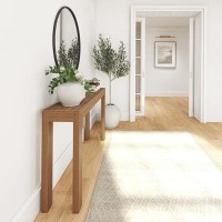 Plankbeam Modern Solid Wood Console Table 56 Inch Sofa Table Narrow Entryway Table For Hallway Behind The Couch Living Roo