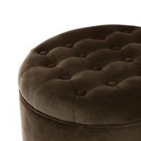 Homepop Home Decor Upholstered Round Velvet Tufted Foot Rest Ottoman Ottoman With Storage For Living Room Bedroom Decora