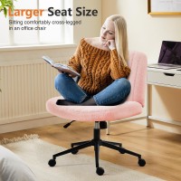 Sweetcrispy Criss Cross Office Chair With Wheels Wide Armless Home Office Desk Chair With Dualpurpose Base Swivel Adjustable