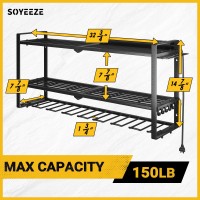 Soyeeze Power Tool Organizer With Charging Station Garage 8 Drill Holder Wall Mount Built In 8 Outlet Power Strip Power Tool Sto