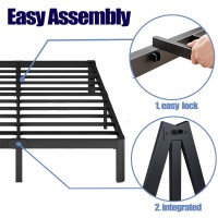 Hunlostten 10In High King Bed Frame No Box Spring Needed Heavy Duty King Platform Bed Frame With Round Corners Easy Assembly