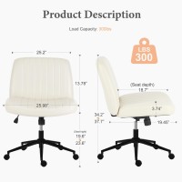 Sweetcrispy Criss Cross Chair Legged Armless Office Desk Chair With Wheels Swivel Vanity Chair Height Adjustable Wide Seat Co