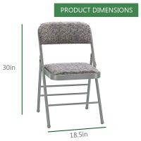 Amazing For Less Pack Of 4 Fabricvinyl Steel Frame Metal Foam Padded Folding Chairs Black Gray White 4Pack Fabric Gra