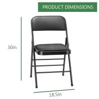 Amazing For Less Pack Of 4 Fabricvinyl Steel Frame Metal Foam Padded Folding Chairs Black Gray White 4Pack Vinyl Blac