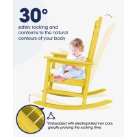 Kingyes Outdoor Patio Rocking Chair Set Of 6 Yellow