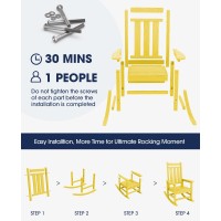 Kingyes Outdoor Patio Rocking Chair Set Of 6 Yellow