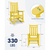 Kingyes Outdoor Patio Rocking Chair Set Of 6 Yellow