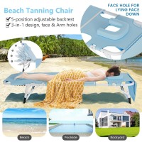 Aboron Patio Lounge Chair 4In1 Folding Heavy Duty 500Lb Loading Chaise Chair Adjustable Portable Chair For Home Garden Beach O