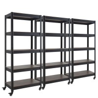 Homedant House 5Tier Metal Boltless Rolling Cart Shelf Rack Casters Heavy Duty Laminated Wheel Shelving Unit Adjustable Storage