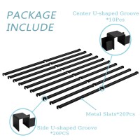 Hunlostten Metal Slats For King Size Bed King Bed Slats Replacement Enhance Support Easy Assembly