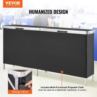Vevor Extra Long Folding Portable Bar Tradeshow Podium Table For Indoor, Outdoor, Party, Picnic, Exhibition, Includes Carrying Case, Storage Shelf And Black Skirt, 77.95