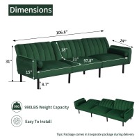 Duraspace Sectional Couch Convertible Sofa With Adjustable Backrest Velvet Sleep Sofa Bed With Usb Charge Couches For Living