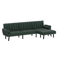 Duraspace Velvet Sectional Convertible Sofa With Chaise 1065 L Shape Sectional Sofa Couch With Usb Split Back Folding Futon