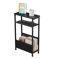 Thumeye 71 Narrow Side Table For Small Spaces 3 Tier Small End Table With Magazine Holder Slimskinny Nightstandbedside Ta