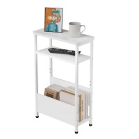 Thumeye 71 Narrow Side Table For Small Spaces 3 Tier Small End Table With Magazine Holder Slimskinny Nightstandbedside Ta