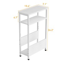 Thumeye 71 Narrow Side Table For Small Spaces 3 Tier Small End Table With Magazine Holder Slimskinny Nightstandbedside Ta