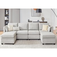 Wetrue Modular Sectional Sofa Convertible U Shaped Sofa Couch With Storage High Supportive Soft Sponge 6 Seat Modular Secti