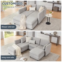 Wetrue Modular Sectional Sofa Convertible U Shaped Sofa Couch With Storage High Supportive Soft Sponge 6 Seat Modular Secti