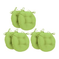 Blazing Needles 16-Inch Round Tufted Twill Chair Cushion, 16 X 16, Mojito Lime 6 Count