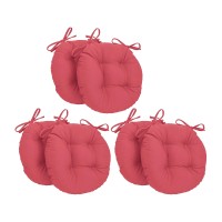 Blazing Needles 16-Inch Round Tufted Twill Chair Cushion, 16 X 16, Bery Berry 6 Count