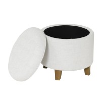 Homepop Home Decor Upholstered Round Tufted Foot Rest Ottoman Ottoman With Storage For Living Room Bedroom Decorative Ho