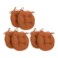 Blazing Needles 16-Inch Round Tufted Twill Chair Cushion, 16 X 16, Spice 6 Count