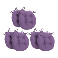 Blazing Needles 16-Inch Round Tufted Twill Chair Cushion, 16 X 16, Grape 6 Count