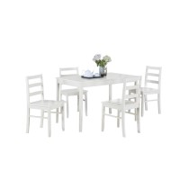 Lavinia 5-Piece White Dining Set