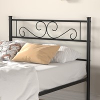 Vecelo Twin Size Bed Frame With Headboard 14 Inch Metal Platform Mattress Foundation No Boxing Spring Needed Squeak Resistant