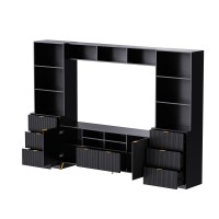 Merax 4Piece Entertainment Wall Unit With 13 Shelves 8 Drawers And 2 Cabinets Multifunctional Tv Stand Media Storage Cabinet