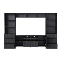 Merax 4Piece Entertainment Wall Unit With 13 Shelves 8 Drawers And 2 Cabinets Multifunctional Tv Stand Media Storage Cabinet