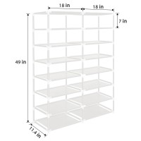 Erone Shoe Rack Storage Organize 28 Pairs Portable Double Row With Nonwoven Fabric Cover Shoe Shelf Cabinet For Closet