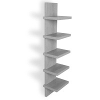 Bloddream 5 Tier Wall Shelves Vertical Column Shelf Floating Storage Home Decor Organizer Tall Tower Design Utility Shelving Be