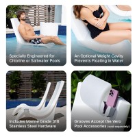 Step2 Vero Pool Chair Faderesistant Waterproof Patio Furniture For Sun Shelf Use In Pools Up To 9Inches Of Water Weighted