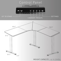 Vivo Electric Height Adjustable 83 X 83 Inch Curved Corner Stand Up Desk, Black Table Top, Black Frame, Memory Controller, L-Shaped Workstation, E3C Series, Desk-Kit-E3Cb83B