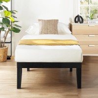 Mellow Naturalista Classic 16 Inch Solid Wood Platform Bed With Wooden Slats Black Twin