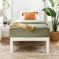 Mellow Naturalista Classic 16 Inch Solid Wood Platform Bed With Wooden Slats White Twin