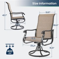 Amopatio Patio Swivel Chairs Set Of 8 Outdoor Swivel Rocker Dining Chairs With All Weather Textilene High Back Metal Frame F