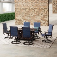 Amopatio Patio Swivel Chairs Set Of 6 Outdoor Swivel Rocker Dining Chairs With All Weather Textilene High Back Metal Frame F