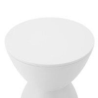 Hourglass Shaped Stool Modern Hourglass Accent Stool In White Plastic Modern Simple Household Round Stool Garden Stool Side Table Plant Table For Bathroom Fitting Room(White)