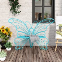 Dibraty 50 Inches Outdoor Bench Garden Bench With Sturdy Iron Metal Frame Pretty Butterfly Bench Front Porch Bench For Porch L