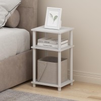 Furinno Just 3Tier Turnntube Nightstand 2Pack Whitewhite