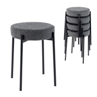 Giantex Stackable Stools Set Of 4, Upholstered 20