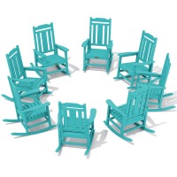 Serwall Outdoor Rocking Chair Aruba Set Of 8 All Weather Patio Rocking Chair Hdpe Poly Rocking Chair For Adults Heavy Duty Fr