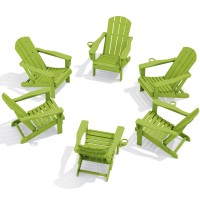 Serwall Folding Adirondack Chair Set Of 6 Reclining Adirondack Chair With Cup Holder Adjustable Adirondack Chair With 3 Reclin